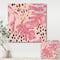 Designart - Pink Colored Monstera On Rough Brush Strokes I - Tropical Canvas Wall Art Print